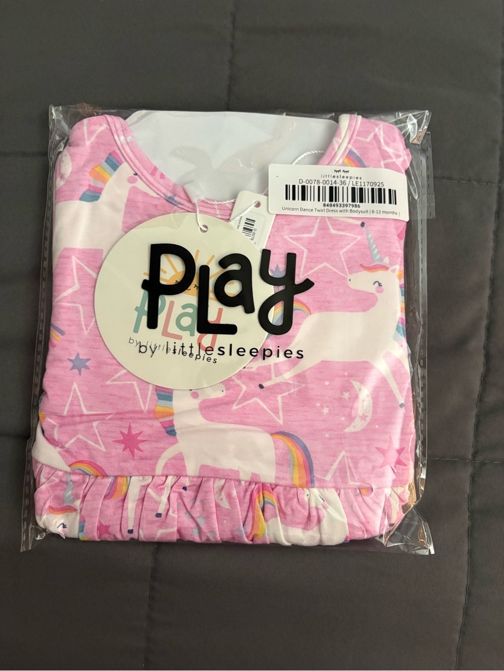 NIB little Sleepies Pink Unicorn twirl dress